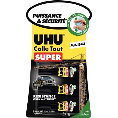 Lot de 3 tubes 1g colle Tout Super