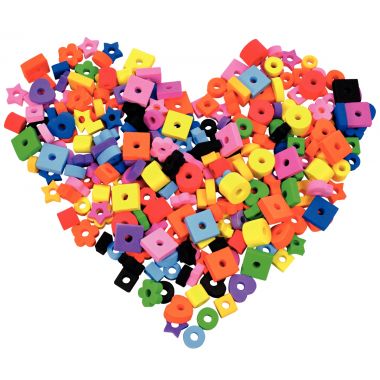Sachet  environ 250 perles mousse assorties