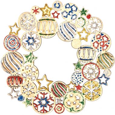 Couronne de Noël en bois diamètre 22 cm