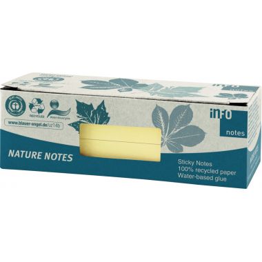 Paquet de 12 blocs de notes repositionnables de 100 feuilles recyclées 40 x 50 mm coloris jaune
