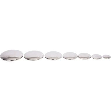 Boite de 7 galets argent tailles assorties