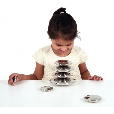 Boite de 7 galets argent tailles assorties