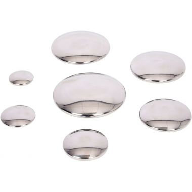 Boite de 7 galets argent tailles assorties