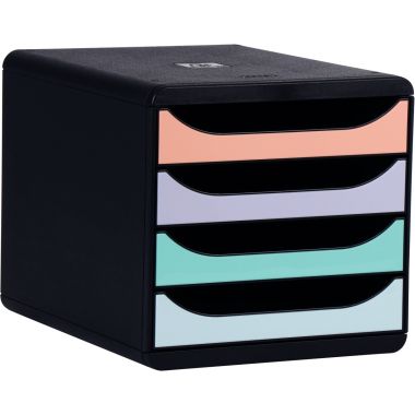 Module 4 tiroirs BIGBOX noir/pastel
