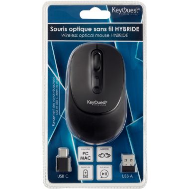 Souris sans fil hybride KeyOuest couleur noir
