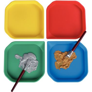 Lot de 4 plateaux 25x25x2.5cm assortis