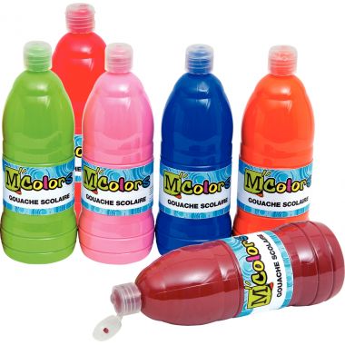 Carton de 6 Flacons de 1 L de gouache liquide