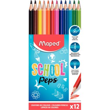 Pochette de 12 crayons de couleur Schoolpeps