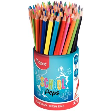 Pot de 72 crayons de couleur Schoolpeps