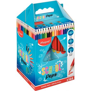 Classpack de 144 crayons de couleur Schoolpeps