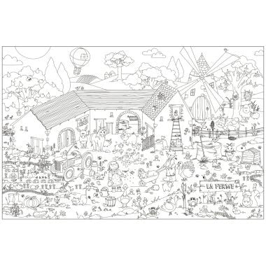 Coloriage géant la ferme