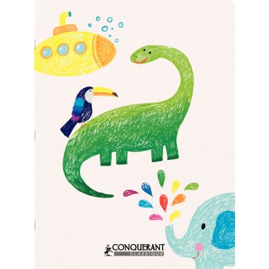 Piqûre 96 pages CONQUERANT couverture personnalisable, 24x32 cm, seyès