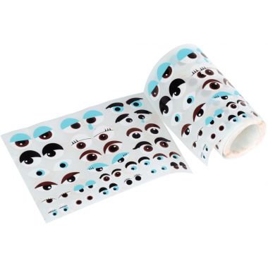 Rouleau de 1380 gommettes yeux formes et couleurs  assortis