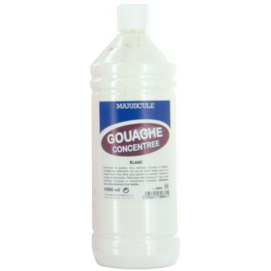 Flacon 1L de gouache concentrée MAJUSCULE, coloris blanc