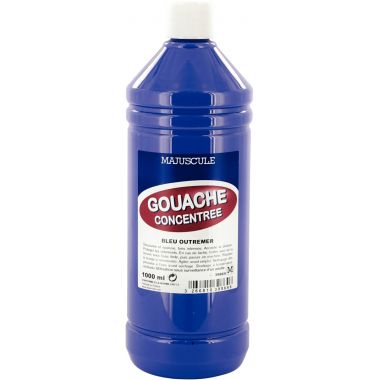 Flacon 1L de gouache concentrée MAJUSCULE, coloris bleu outremer