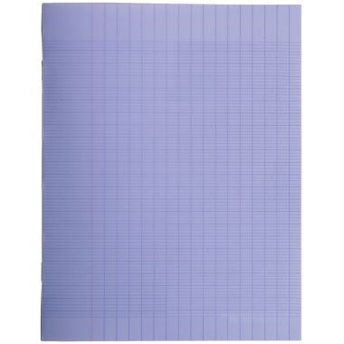 Piqûre 96 pages MAJUSCULE, format 24x32 cm, papier blanc 90g, seyès, couverture polypropylène violet