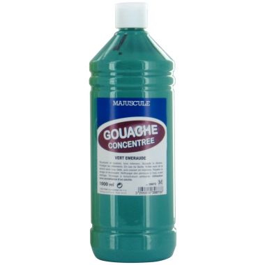 Flacon 1L de gouache concentrée MAJUSCULE, coloris vert émeraude