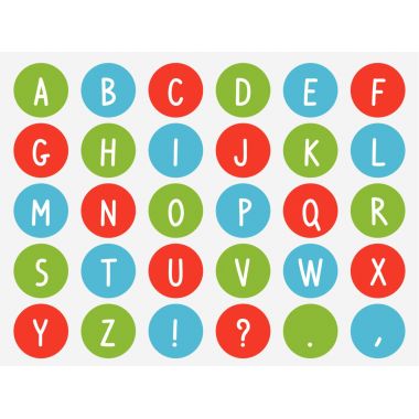 Rouleau de 900 gommettes alphabet en majuscule