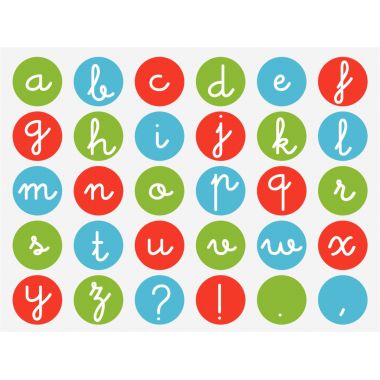 Rouleau de 900 gommettes alphabet en minuscule
