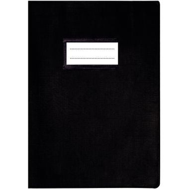 Paquet de 10 protège-cahiers avec rabats épaisseur 22/100ème 21 x 29,7 cm coloris noir