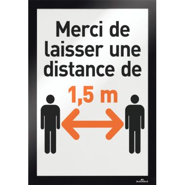 Sac de 2 cadres d'affichage A4 adhésif repositionnable avec contour magnétique noir