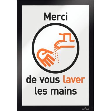 Sac de 2 cadres d'affichage A4 adhésif repositionnable avec contour magnétique noir