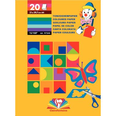 Bloc de 20 feuilles de papier couleur format A4 120g