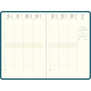 Agenda semainier Volga 16x24cm bleu canard