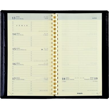 Agenda semainier Notaplan 8,9x16cm noir