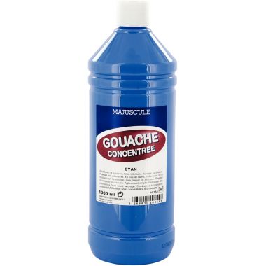 Flacon 1L de gouache concentrée MAJUSCULE, coloris  cyan