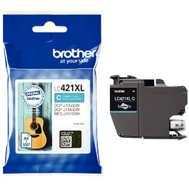 Brother GUITARE cartouche jet d'encre cyan haute capacité authentique (LC421XLC)