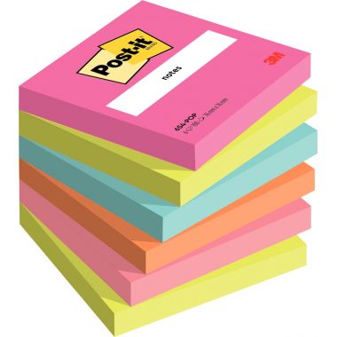 Post-it - Lot de 6 blocs notes de 100 feuilles Post-it  76 x 76 mm collection OPTIMISTIC - BP1255