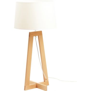 Lampe à poser Sacha bois et blanc