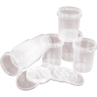 Lot de 10 pots vides 500 ml avec couvercle