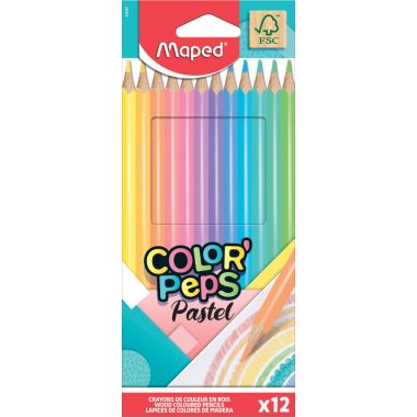 Pochette de 12 crayons de couleur pastels Colorpeps