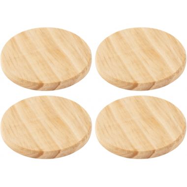 Lot de 4 dessous de verre en bois, diamètre 10,5 cm