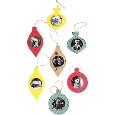Lot de 10 cadres boules de Noël à suspendre, assortiment n°2
