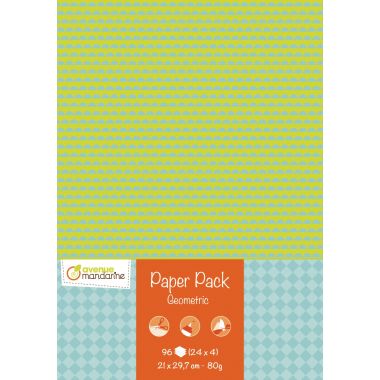 Paquet de 96 feuilles papier motif géométrique 80g format A4