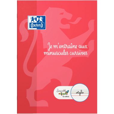Cahier d'écriture DYS format A4, 32 pages, lettres minuscules cursives