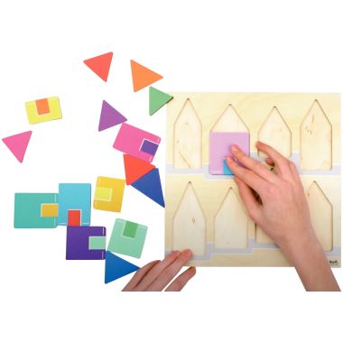 Puzzle maisons colorées 16 pièces