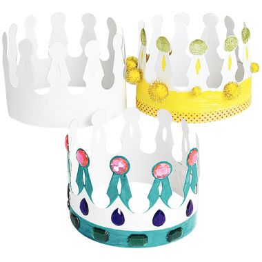 Lot de 24 couronnes en carton blanc