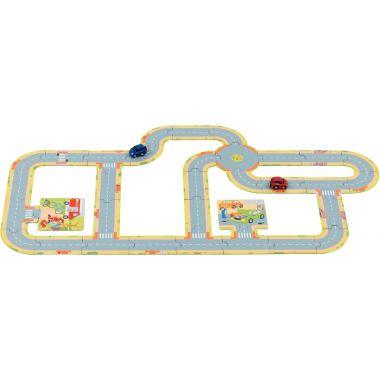 Circuit de routes en carton + 2 voitures