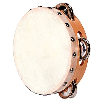 Tambourin en peau avec cymballes diamètre 15cm
