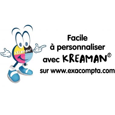 Chemise 3 rabats à élastiques personnalisable KREACOVER en polypropylène blanc
