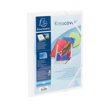 Chemise 3 rabats à élastiques personnalisable KREACOVER en polypropylène blanc