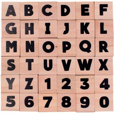 Set 36 tampons lettres/chiffres en majuscule
