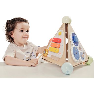 Pyramide d'activités sensorielles en bois