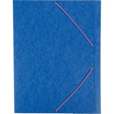 Exacompta - Chemise à élastiques 3 rabats en carte lustrée 600g format A3, bleu - 59507E