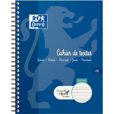 Cahier de texte DYS format 17x22 cm, 100 pages interligne 3 mm