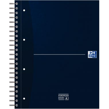 Cahier à reliure intégrale EUROPEAN BOOK format A4+, seyès, 240 pages perforées, coloris assortis